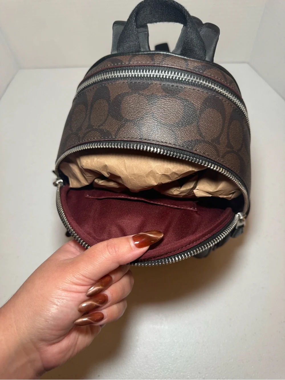Coach Leopard-Print Mini Backpack in Black & Tan